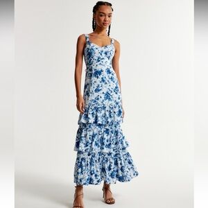 Abercrombie Drama Ruffle Tiered Maxi Dress - Size S